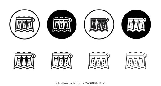 Hydroelectric dam icon Simple thin outline