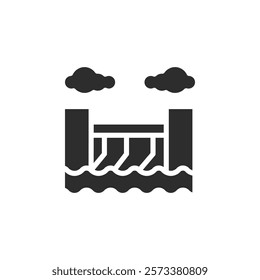 Hydroelectric dam icon web design in vector