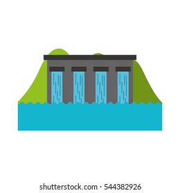 hydroelectric dam isolated icon vector illustration design