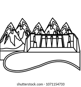 hydroelectric dam with landscape