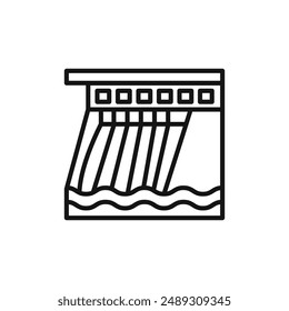 Hydroelectric dam logo sign vector outline
