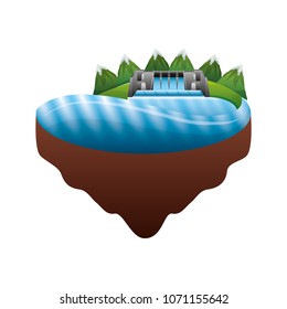 hydroelectric dam over terrain