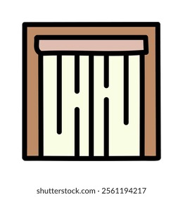 Hydroelectric energy dam filled design editable outline icon. Vector illustration.