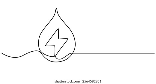 Hydroelectric energy icon Isolated flat vector in outline, Hydroelectric energy icon continuouse one line drawing, energy related icon sign vector, one pro.