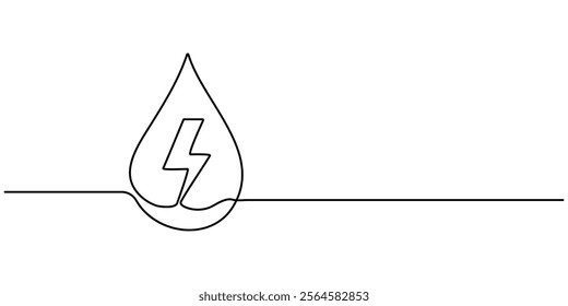 Hydroelectric energy icon Isolated flat vector in outline, Hydroelectric energy icon continuouse one line drawing, energy related icon sign vector, one pro.