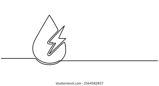 Hydroelectric energy icon Isolated flat vector in outline, Hydroelectric energy icon continuouse one line drawing, energy related icon sign vector, one pro.