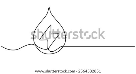 Hydroelectric energy icon Isolated flat vector in outline, Hydroelectric energy icon continuouse one line drawing, energy related icon sign vector, one pro.