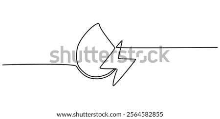 Hydroelectric energy icon Isolated flat vector in outline, Hydroelectric energy icon continuouse one line drawing, energy related icon sign vector, one pro.