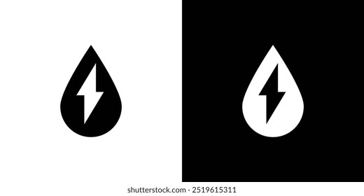 Logotipo lineal del icono de la energía hidroeléctrica aislado