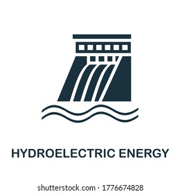 Icono de Energía Hidroeléctrica. Elemento sencillo de la colección de energía alternativa. Icono de Energía Hidroeléctrica creativa para diseño web, plantillas, infografías y más
