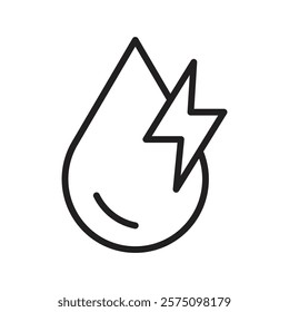 Hydroelectric energy icon Simple thin outline