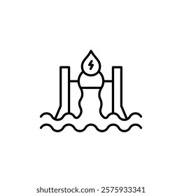 Hydroelectric energy icon simple vector symbol