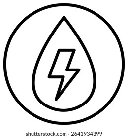 Hydroelectric energy icon Thin line vector design