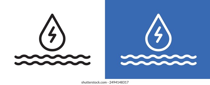 Hydroelectric energy logo sign set vector outline