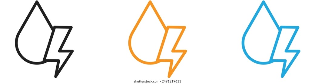 Hydroelectric energy vector logo set collection for web app ui