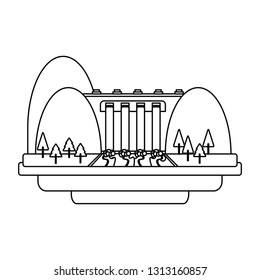 Hydroelectric green energy black and white