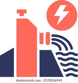Hydroelectric Icon Element For Design