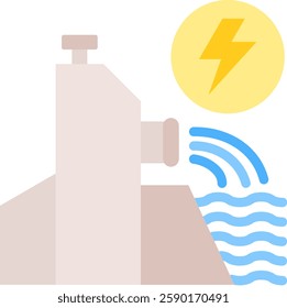 Hydroelectric Icon Element For Design