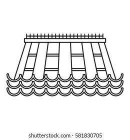 Hydroelectric icon. Outline illustration of hydroelectric vector icon for web