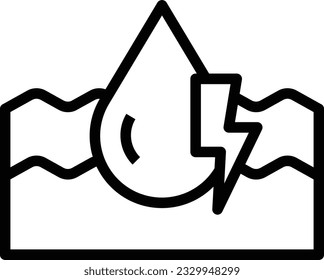 Hydroelectric Line Icon - Single Icon, Vector