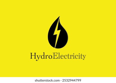 Logotipo hidroeléctrico con colores de base negro y amarillo