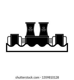 Hydroelectric and nuclear power station icon. Vector illustration design