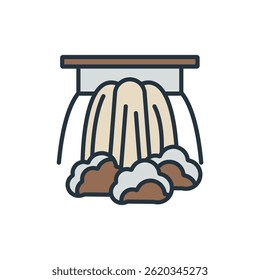 hydroelectric plant icons isolated on White Background. Flat style design