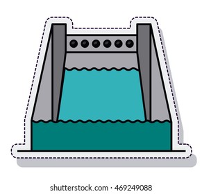 Hydroelectric plant isolated icon vector illustration design
