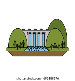 hydroelectric plant surrounded by trees icon image 