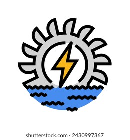 hydroelectric power color icon vector. hydroelectric power sign. isolated symbol illustration