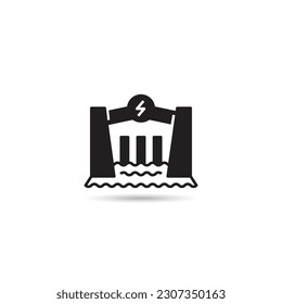 hydroelectric power dam icon on white background