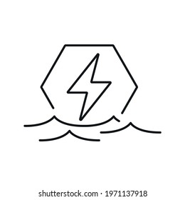 Hydroelectric Power linear icon. Sustainable Energy. Thin line customizable illustration. Contour symbol. Vector isolated outline drawing. Editable stroke