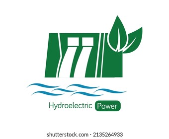 hydroelectric power logo, icon vector illustration 