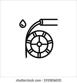Hydroelectric power plant. Energy from water. Environmentally friendly source of energy. Renewable, rechargeable form of energy. Vector sign in a simple style isolated on a white background. 64x64