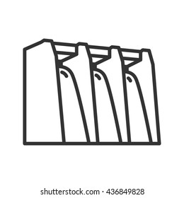 Hydroelectric power plant icon. Line style