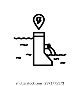 hydroelectric power plant icon vector in line style