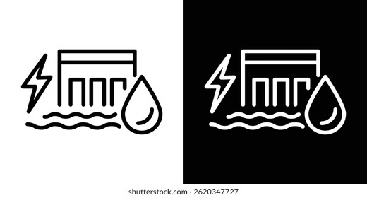 Hydroelectric power plant icon vector for web and mobile app. Symbol isolated.