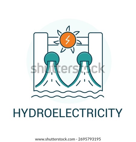Hydroelectric Power Plant Icon Vector Editable Stroke