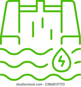 hydroelectric power plant line icon illustration