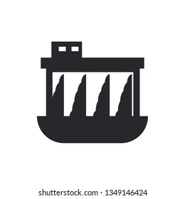 hydroelectric power station flat vector icon