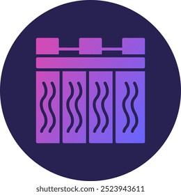 Hydroelectric Power Station Glyph Circle Gradient Icon