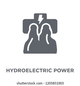 Hydroelectric power station icon. Hydroelectric power station design concept from Ecology collection. Simple element vector illustration on white background.