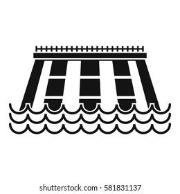 Hydroelectric power station icon. Simple illustration of hydroelectric power station vector icon for web