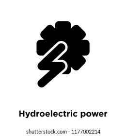 Hydroelectric power station icon vector isolated on white background, logo concept of Hydroelectric power station sign on transparent background, filled black symbol