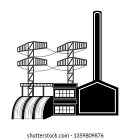 Hydroelectric power station icon. Vector illustration design