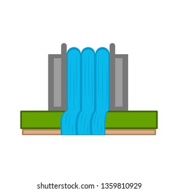 Hydroelectric power station image. Vector illustration design