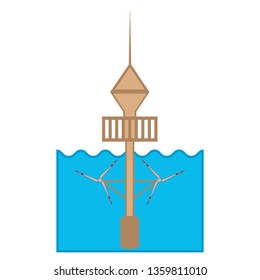 Hydroelectric power station image. Vector illustration design