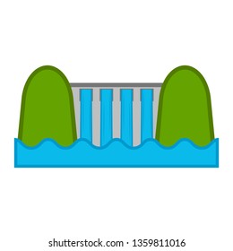 Hydroelectric power station image. Vector illustration design