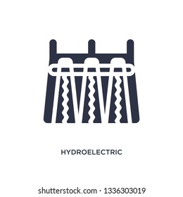 hydroelectric power station isolated icon. Simple element illustration from ecology concept. hydroelectric power station editable logo symbol design on white background. Can be use for web and mobile.