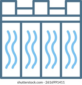 Hydroelectric Power Station Line Two Colour Icon